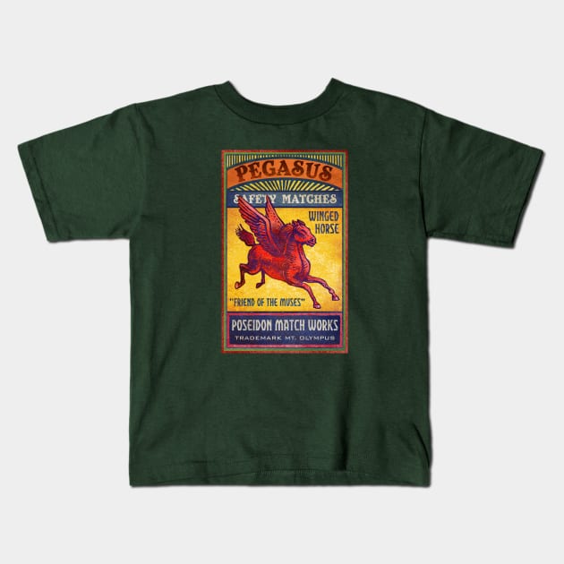 Pegasus Matches Kids T-Shirt by ChetArt